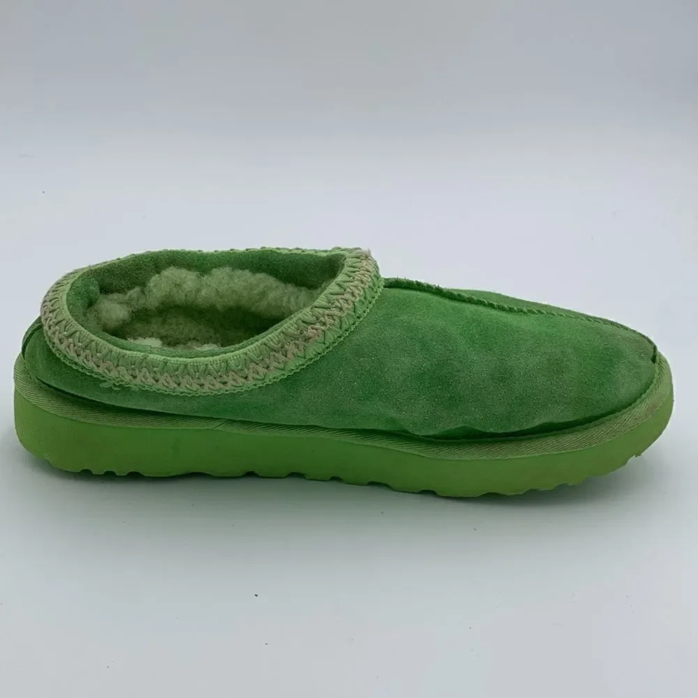 UGG bright lime green slip on Tasman style shoes mens size 10